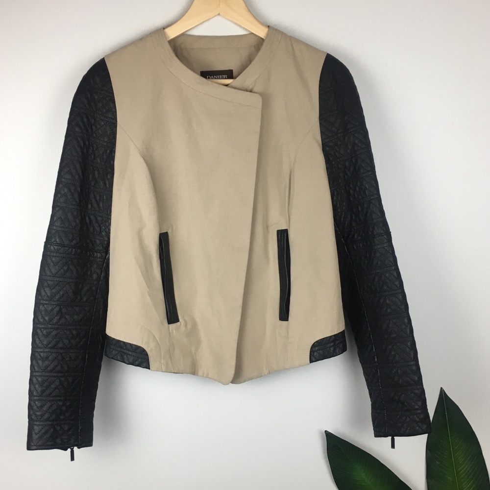 Leather-sleeved Jacket